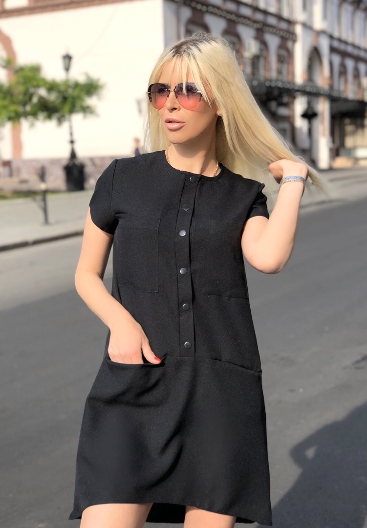 платье рубашка черное